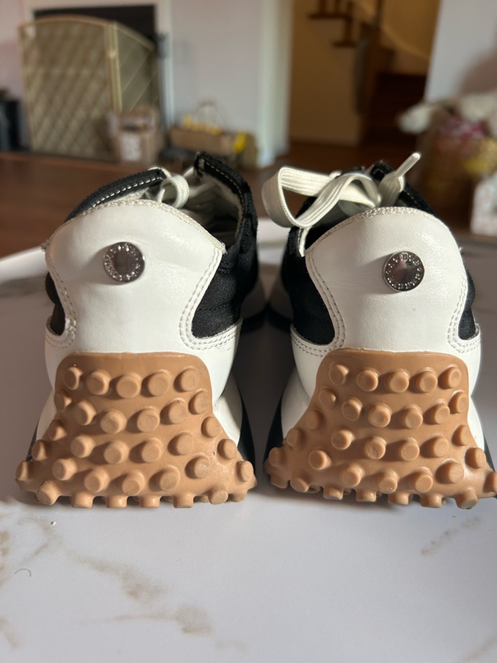 Steve Madden Black and White Campo Women's Sneakers - Picture 2 of 6